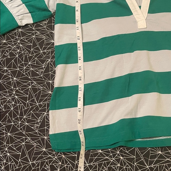 Anthropologie Maeve Green and Gray Striped Top - Picture 6 of 6